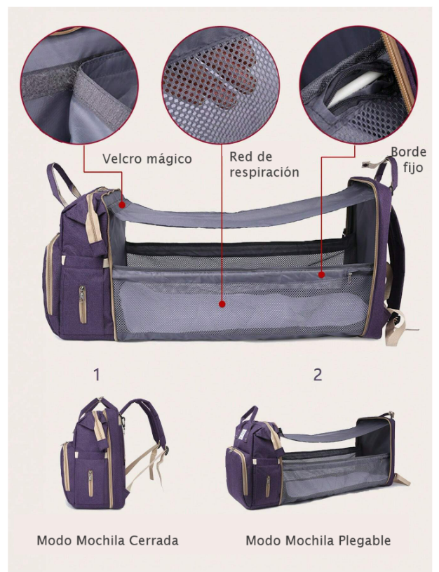 Mochila-Cuna Portátil (40%off hasta agotar stock, color único)